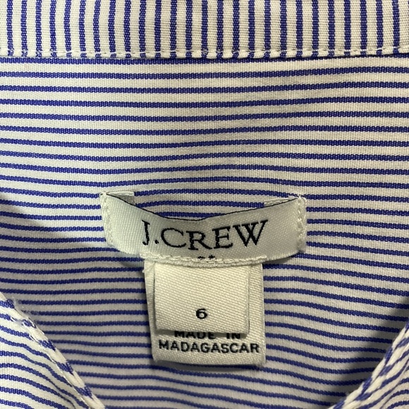 J crew striped button‎ up shirt collarless - Picture 3 of 8